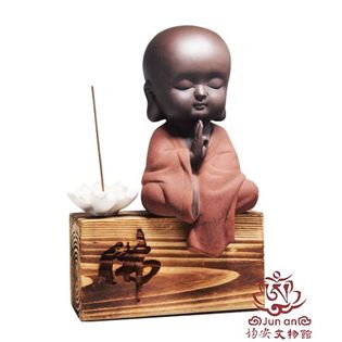 彩陶沙彌蓮花香插