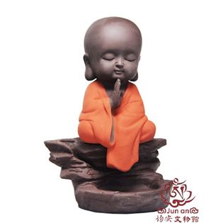 彩陶沙彌倒流香爐